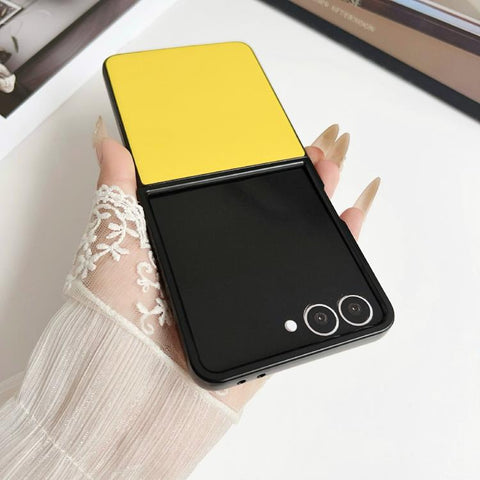 Morandi Solid Color Leather Texture Phone Case, For Samsung Galaxy Z Flip7 5G