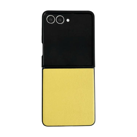 Morandi Solid Color Leather Texture Phone Case, For Samsung Galaxy Z Flip7 5G
