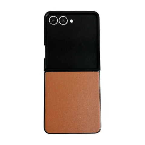Morandi Solid Color Leather Texture Phone Case, For Samsung Galaxy Z Flip7 5G