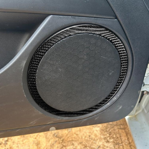 4pcs/Set Carbon Fiber Car Door Horn Ring Decorative Sticker for SEAT Leon 2005-2012, Left and Right Driver, Door Horn Ring