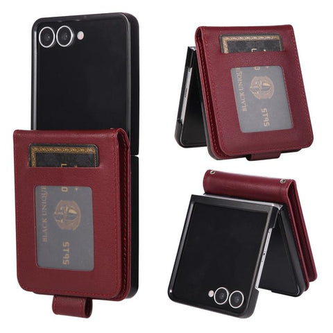 3-Card Slots Multifunctional Leather Phone Case, For Galaxy Z Flip8 5G, For Galaxy Z Fold7 5G, For Galaxy Z Flip7 5G