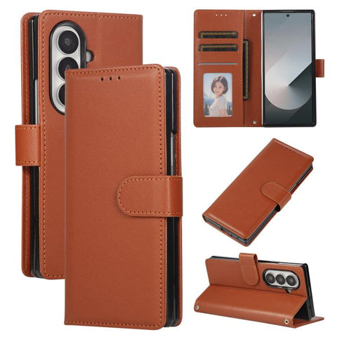 3-Card Slots Multifunctional Leather Phone Case, For Galaxy Z Flip8 5G, For Galaxy Z Fold7 5G, For Galaxy Z Flip7 5G