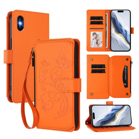 Butterfly Love Flower Multi-card Zipper Wallet Leather Phone Case, For iPhone 11 Pro Max, For iPhone 11, For iPhone 11 Pro, For iPhone X / XS, For iPhone XR, For iPhone XS Max