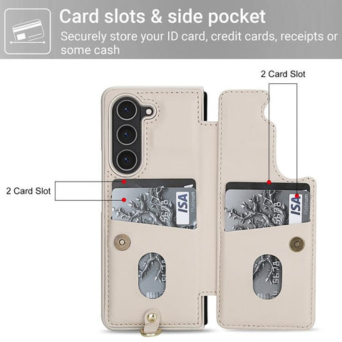 Crossbody Flower Pattern Leather Phone Case, For Galaxy Z Fold8 Ultra 5G, For Samsung Galaxy Z Fold7 5G, For Samsung Galaxy Z Fold5, For Samsung Galaxy Z Fold4