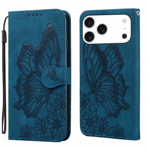 Retro Skin Feel Butterflies Embossing Horizontal Flip Leather Phone Case, For iPhone 18 Pro / 17 Pro, For iPhone 18 Pro Max / 17 Pro Max, For iPhone 17, For iPhone 17 Air