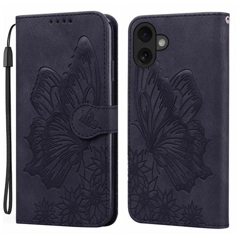 Retro Skin Feel Butterflies Embossing Horizontal Flip Leather Phone Case, For iPhone 18 Pro / 17 Pro, For iPhone 18 Pro Max / 17 Pro Max, For iPhone 17, For iPhone 17 Air