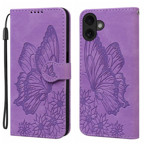Retro Skin Feel Butterflies Embossing Horizontal Flip Leather Phone Case, For iPhone 18 Pro / 17 Pro, For iPhone 18 Pro Max / 17 Pro Max, For iPhone 17, For iPhone 17 Air