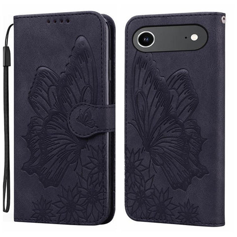 Retro Skin Feel Butterflies Embossing Horizontal Flip Leather Phone Case, For iPhone 18 Pro / 17 Pro, For iPhone 18 Pro Max / 17 Pro Max, For iPhone 17, For iPhone 17 Air