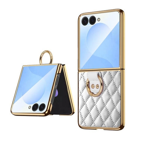 VIETAO Diamond Pattern Metal Ring PU Leather Phone Case, For Galaxy Z Fold8 5G, For Galaxy Z Fold8 Ultra 5G, For Galaxy Z Flip8 5G, For Samsung Galaxy Z Fold7, For Samsung Galaxy Z Flip7