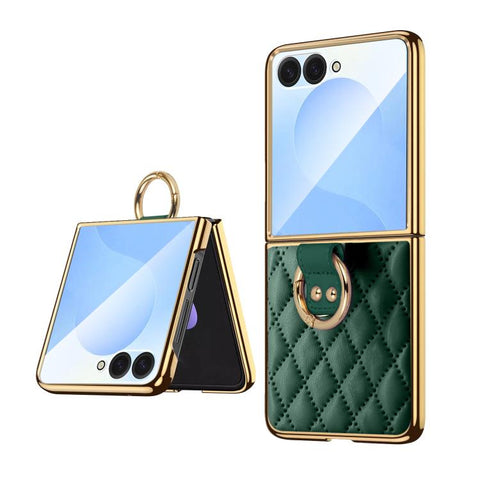 VIETAO Diamond Pattern Metal Ring PU Leather Phone Case, For Galaxy Z Fold8 5G, For Galaxy Z Fold8 Ultra 5G, For Galaxy Z Flip8 5G, For Samsung Galaxy Z Fold7, For Samsung Galaxy Z Flip7
