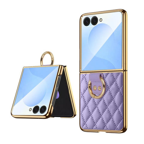 VIETAO Diamond Pattern Metal Ring PU Leather Phone Case, For Galaxy Z Fold8 5G, For Galaxy Z Fold8 Ultra 5G, For Galaxy Z Flip8 5G, For Samsung Galaxy Z Fold7, For Samsung Galaxy Z Flip7