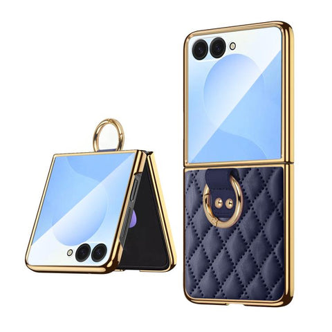 VIETAO Diamond Pattern Metal Ring PU Leather Phone Case, For Galaxy Z Fold8 5G, For Galaxy Z Fold8 Ultra 5G, For Galaxy Z Flip8 5G, For Samsung Galaxy Z Fold7, For Samsung Galaxy Z Flip7