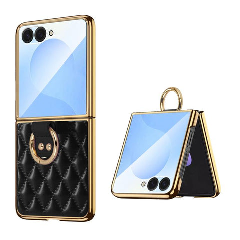 VIETAO Diamond Pattern Metal Ring PU Leather Phone Case, For Galaxy Z Fold8 5G, For Galaxy Z Fold8 Ultra 5G, For Galaxy Z Flip8 5G, For Samsung Galaxy Z Fold7, For Samsung Galaxy Z Flip7