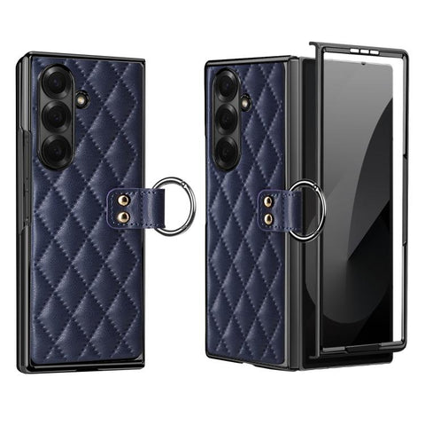 VIETAO Diamond Pattern Metal Ring PU Leather Phone Case, For Galaxy Z Fold8 5G, For Galaxy Z Fold8 Ultra 5G, For Galaxy Z Flip8 5G, For Samsung Galaxy Z Fold7, For Samsung Galaxy Z Flip7