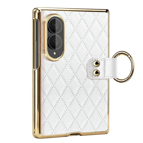 VIETAO Diamond Pattern Metal Ring PU Leather Phone Case, For Galaxy Z Fold8 5G, For Galaxy Z Fold8 Ultra 5G, For Galaxy Z Flip8 5G, For Samsung Galaxy Z Fold7, For Samsung Galaxy Z Flip7