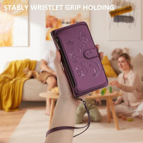 Butterfly Love Flower Multi-card Zipper Wallet Leather Phone Case, For Samsung Galaxy M53 5G, For Samsung Galaxy M33 5G
