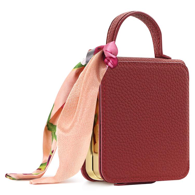 VIETAO Litchi Pattern Makeup Mirror PU Phone Case with Silk Scarf, For Galaxy Z Flip8 5G, For Samsung Galaxy Z Flip7