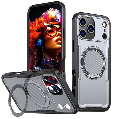 kalebol Metal 360 Degree Rotation Holder MagSafe Phone Case, For iPhone 18 Pro, For iPhone 18 Pro Max, For iPhone 17e / 16e, For iPhone 17 Pro Max, For iPhone 17 Pro, For iPhone 17, For iPhone 17 Air, For iPhone 16 Pro Max