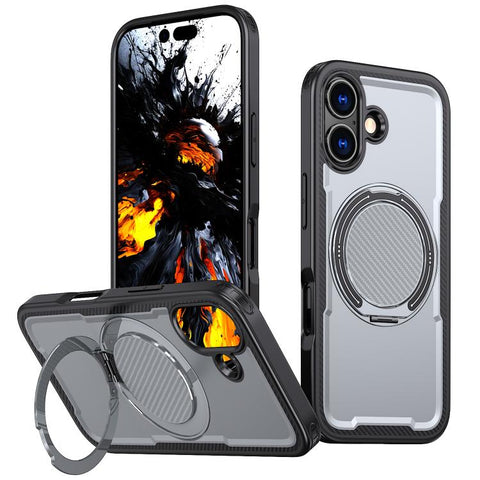 kalebol Metal 360 Degree Rotation Holder MagSafe Phone Case, For iPhone 18 Pro, For iPhone 18 Pro Max, For iPhone 17e / 16e, For iPhone 17 Pro Max, For iPhone 17 Pro, For iPhone 17, For iPhone 17 Air, For iPhone 16 Pro Max