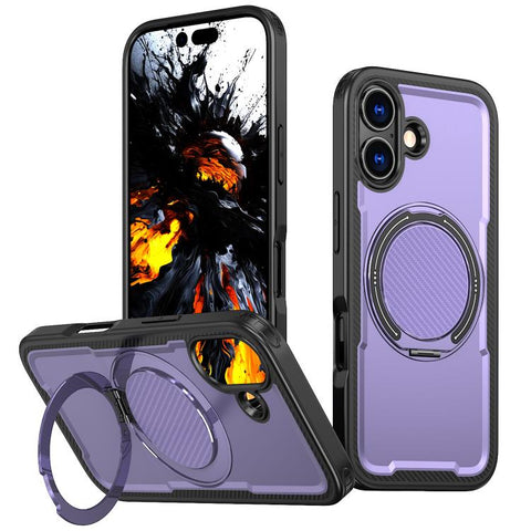 kalebol Metal 360 Degree Rotation Holder MagSafe Phone Case, For iPhone 18 Pro, For iPhone 18 Pro Max, For iPhone 17e / 16e, For iPhone 17 Pro Max, For iPhone 17 Pro, For iPhone 17, For iPhone 17 Air, For iPhone 16 Pro Max