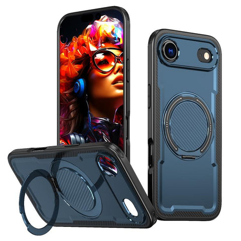 kalebol Metal 360 Degree Rotation Holder MagSafe Phone Case, For iPhone 18 Pro, For iPhone 18 Pro Max, For iPhone 17e / 16e, For iPhone 17 Pro Max, For iPhone 17 Pro, For iPhone 17, For iPhone 17 Air, For iPhone 16 Pro Max