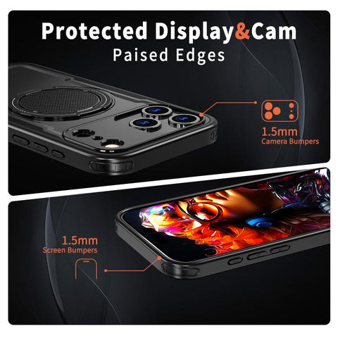 kalebol Metal 360 Degree Rotation Holder MagSafe Phone Case, For iPhone 18 Pro, For iPhone 18 Pro Max, For iPhone 17e / 16e, For iPhone 17 Pro Max, For iPhone 17 Pro, For iPhone 17, For iPhone 17 Air, For iPhone 16 Pro Max