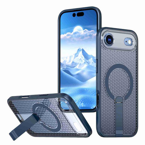 kalebol Honeycomb Cooling MagSafe Holder Phone Case, For iPhone 18 Pro, For iPhone 18 Pro Max, For iPhone 17e / 16e, For iPhone 17 Pro Max, For iPhone 17 Pro, For iPhone 17, For iPhone Air, For iPhone 16 Pro Max