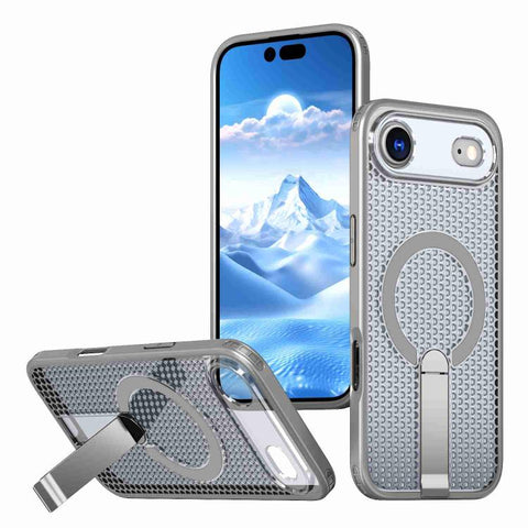 kalebol Honeycomb Cooling MagSafe Holder Phone Case, For iPhone 18 Pro, For iPhone 18 Pro Max, For iPhone 17e / 16e, For iPhone 17 Pro Max, For iPhone 17 Pro, For iPhone 17, For iPhone Air, For iPhone 16 Pro Max
