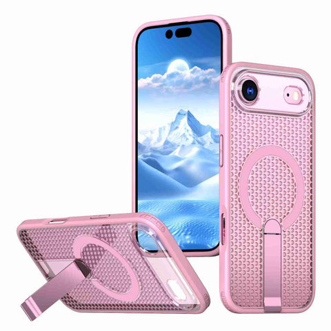 kalebol Honeycomb Cooling MagSafe Holder Phone Case, For iPhone 18 Pro, For iPhone 18 Pro Max, For iPhone 17e / 16e, For iPhone 17 Pro Max, For iPhone 17 Pro, For iPhone 17, For iPhone Air, For iPhone 16 Pro Max