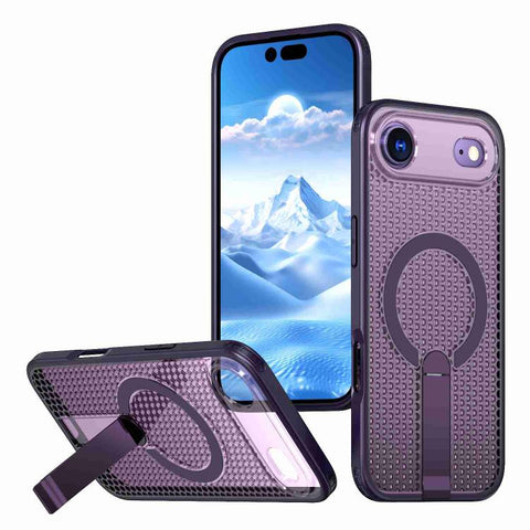 kalebol Honeycomb Cooling MagSafe Holder Phone Case, For iPhone 18 Pro, For iPhone 18 Pro Max, For iPhone 17e / 16e, For iPhone 17 Pro Max, For iPhone 17 Pro, For iPhone 17, For iPhone Air, For iPhone 16 Pro Max