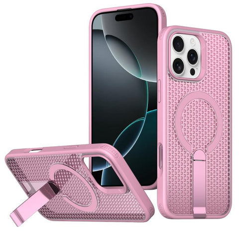 kalebol Honeycomb Cooling MagSafe Holder Phone Case, For iPhone 18 Pro, For iPhone 18 Pro Max, For iPhone 17e / 16e, For iPhone 17 Pro Max, For iPhone 17 Pro, For iPhone 17, For iPhone Air, For iPhone 16 Pro Max