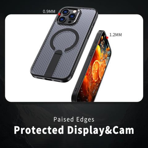 kalebol Honeycomb Cooling MagSafe Holder Phone Case, For iPhone 16 Pro, For iPhone 16 Plus, For iPhone 16, For iPhone 15 Pro Max, For iPhone 15 Pro, For iPhone 15 Plus, For iPhone 15, For iPhone 14 Plus