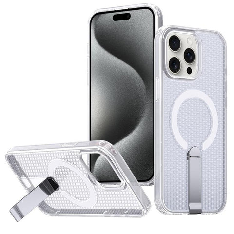 kalebol Honeycomb Cooling MagSafe Holder Phone Case, For iPhone 16 Pro, For iPhone 16 Plus, For iPhone 16, For iPhone 15 Pro Max, For iPhone 15 Pro, For iPhone 15 Plus, For iPhone 15, For iPhone 14 Plus