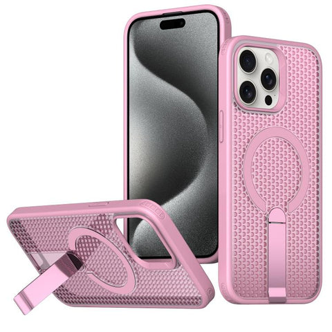 kalebol Honeycomb Cooling MagSafe Holder Phone Case, For iPhone 16 Pro, For iPhone 16 Plus, For iPhone 16, For iPhone 15 Pro Max, For iPhone 15 Pro, For iPhone 15 Plus, For iPhone 15, For iPhone 14 Plus