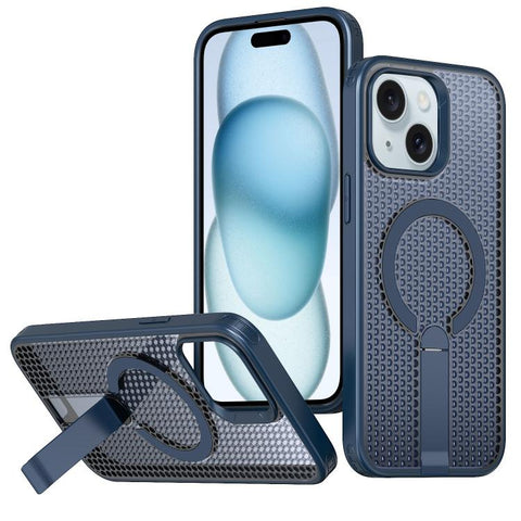 kalebol Honeycomb Cooling MagSafe Holder Phone Case, For iPhone 16 Pro, For iPhone 16 Plus, For iPhone 16, For iPhone 15 Pro Max, For iPhone 15 Pro, For iPhone 15 Plus, For iPhone 15, For iPhone 14 Plus
