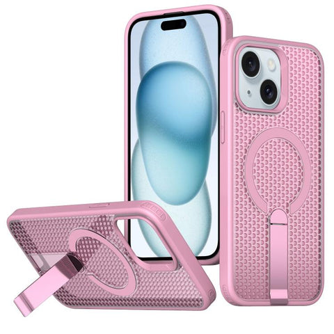 kalebol Honeycomb Cooling MagSafe Holder Phone Case, For iPhone 16 Pro, For iPhone 16 Plus, For iPhone 16, For iPhone 15 Pro Max, For iPhone 15 Pro, For iPhone 15 Plus, For iPhone 15, For iPhone 14 Plus