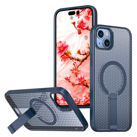 kalebol Honeycomb Cooling MagSafe Holder Phone Case, For iPhone 16 Pro, For iPhone 16 Plus, For iPhone 16, For iPhone 15 Pro Max, For iPhone 15 Pro, For iPhone 15 Plus, For iPhone 15, For iPhone 14 Plus