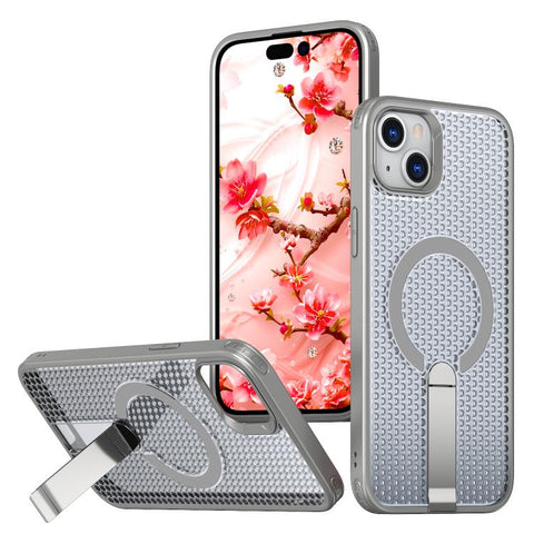 kalebol Honeycomb Cooling MagSafe Holder Phone Case, For iPhone 16 Pro, For iPhone 16 Plus, For iPhone 16, For iPhone 15 Pro Max, For iPhone 15 Pro, For iPhone 15 Plus, For iPhone 15, For iPhone 14 Plus