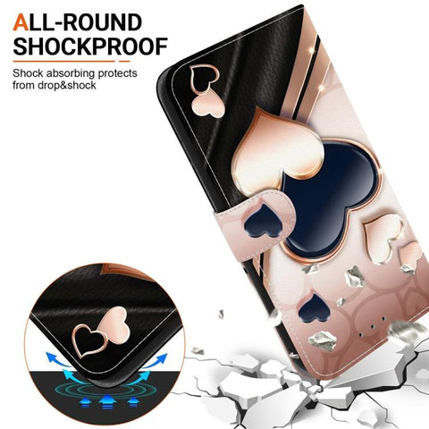 Crystal Texture Colored Drawing Leather Phone Case, For Samsung Galaxy S21 Ultra 5G