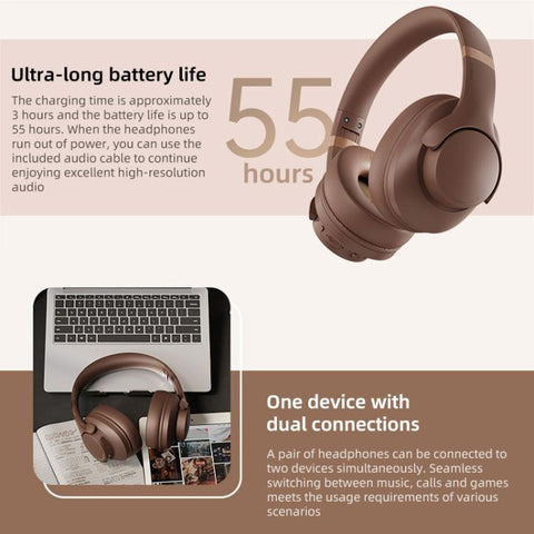 BT048NC Over-ear ANC and ENC Noise Reduction Wireless Headphones