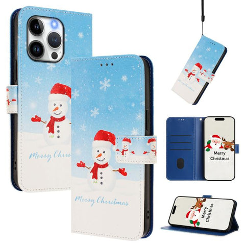 Christmas Series Buckle Leather Phone Case with Hand Strap, For iPhone 18 Pro / 17 Pro, For iPhone 18 Pro Max / 17 Pro Max, For iPhone 17e / 16e, For iPhone 17, For iPhone Air, For iPhone 16 Pro Max, For iPhone 16 Pro, For iPhone 16 Plus