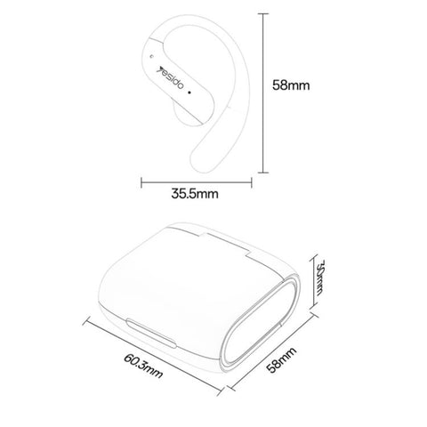 Yesido YSP28 ENC Noise Reduction Ear-hook Open OWS Bluetooth Earphone, YSP28