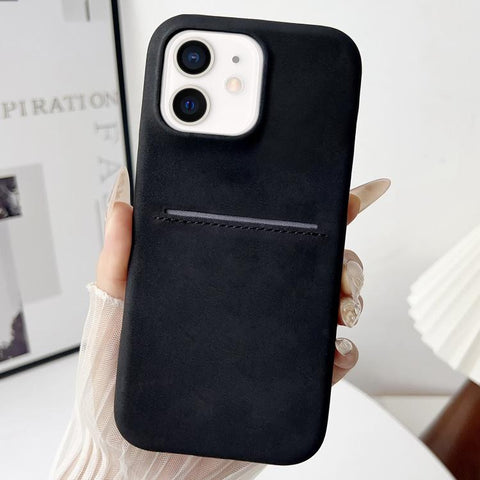Skin Feel Sheepskin Card Slot Phone Case, For iPhone 12 / 12 Pro, For iPhone 12 Pro Max