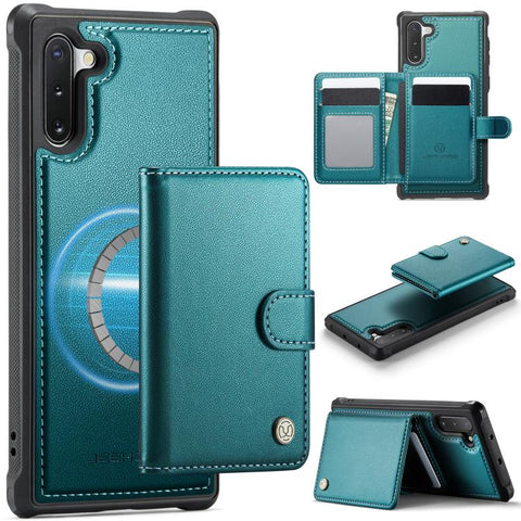 JEEHOOD J09 Buckle Card Bag MagSafe Magnetic Style RFID Leather Phone Case, For Samsung Galaxy Note20 Ultra, For Samsung Galaxy Note10