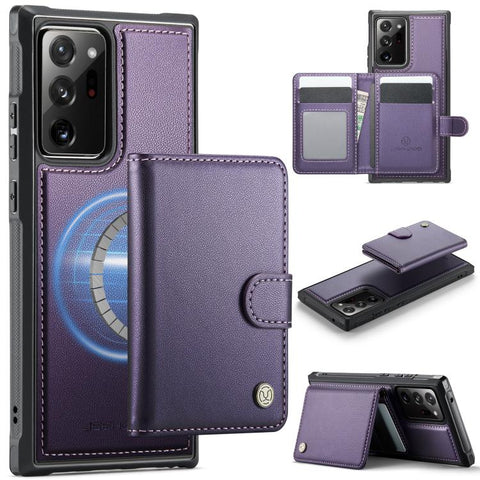 JEEHOOD J09 Buckle Card Bag MagSafe Magnetic Style RFID Leather Phone Case, For Samsung Galaxy Note20 Ultra, For Samsung Galaxy Note10