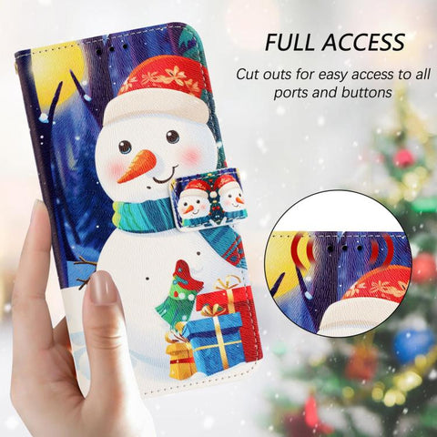 Christmas Series Buckle Leather Phone Case with Hand Strap, For Samsung Galaxy A16 5G / 4G, For Samsung Galaxy A05s / F14 4G, For Samsung Galaxy M35 5G, For Samsung Galaxy M55 5G / C55 5G, For Samsung Galaxy M15 5G / F15 5G, For Samsung Galaxy A15 5G /...