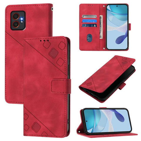 Skin-feel Embossed Leather Phone Case, For Samsung Galaxy XCover7 Pro