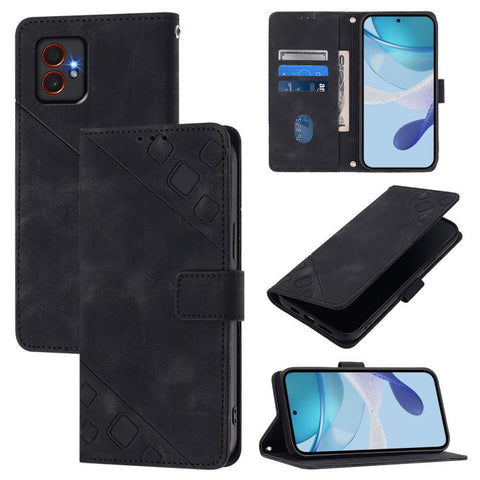 Skin-feel Embossed Leather Phone Case, For Samsung Galaxy XCover7 Pro