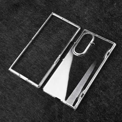 Transparent PC Dual Axis Shockproof Phone Case, For Galaxy Z Fold8 Ultra 5G, For Samsung Galaxy Z Fold7 5G, For Samsung Galaxy Z Fold6