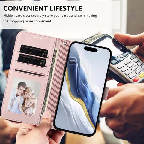 Embossed Heart Cat Leather Phone Case with Hand Strap, For iPhone 18 Pro / 17 Pro, For iPhone 18 Pro Max / 17 Pro Max, For iPhone 17e / 16e, For iPhone 17